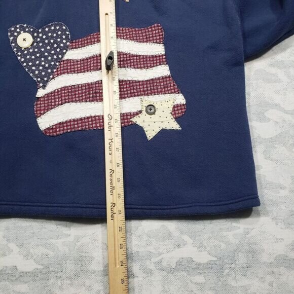 Vintage Brittania Levis Cardigan Womens Large Blue Made USA Fleece Long Sleeve - Picture 8 of 9